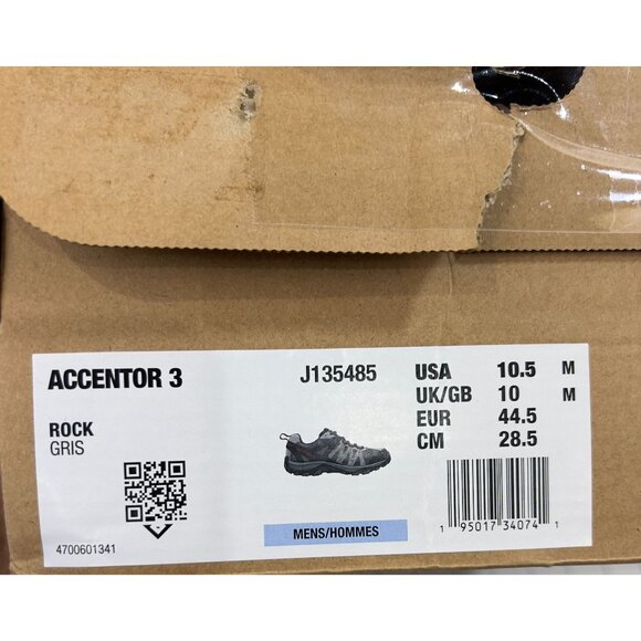 Merrell Accentor 3 Mens Hiking Shoes Size 10.5 Rock/Gray NEW - Picture 9 of 11